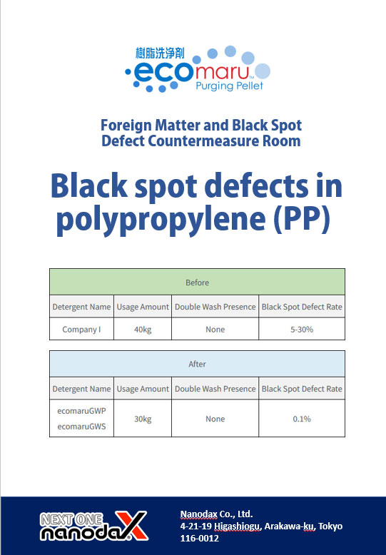 Black dot defects in polypropylene (PP)